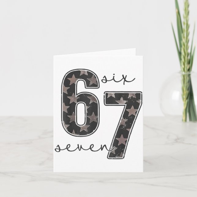 Fun Six Seven 6 7 Meme Design  Card (Front)