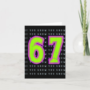 Fun Six Seven 6 7 Meme Design Card