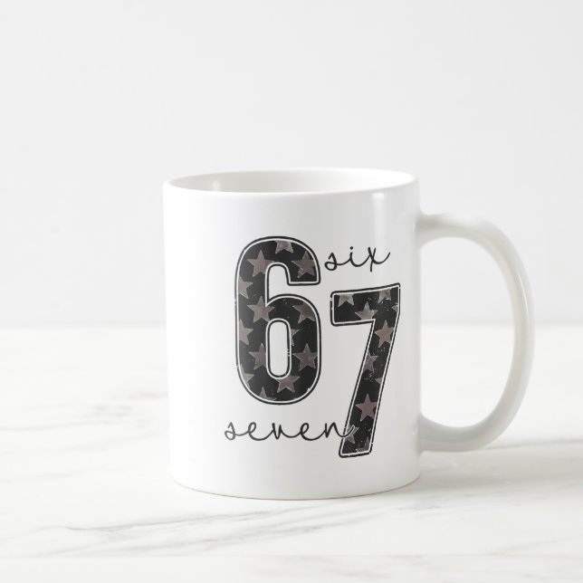 Fun Six Seven 6 7 Meme Design  Coffee Mug (Right)