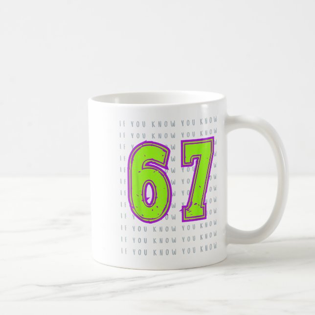 Fun Six Seven 6 7 Meme Design  Coffee Mug (Right)