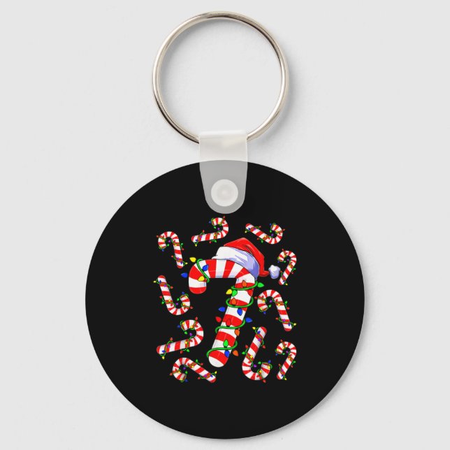 Fun Six Seven 6 7 Meme Design Couples Christmas Ca Key Ring (Front)