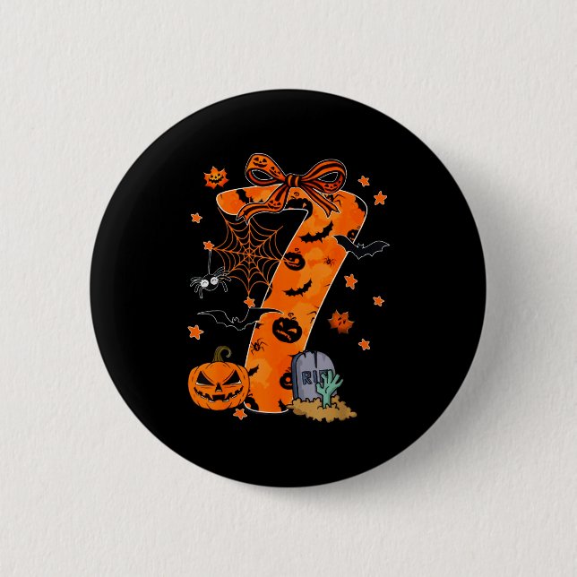 Fun Six Seven 6 7 Meme Design Couples Halloween  6 Cm Round Badge (Front)