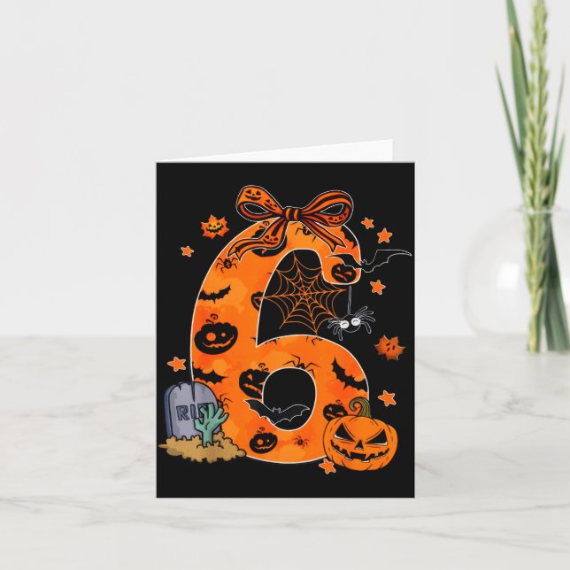 Fun Six Seven 6 7 Meme Design Couples Halloween  Card (Front)