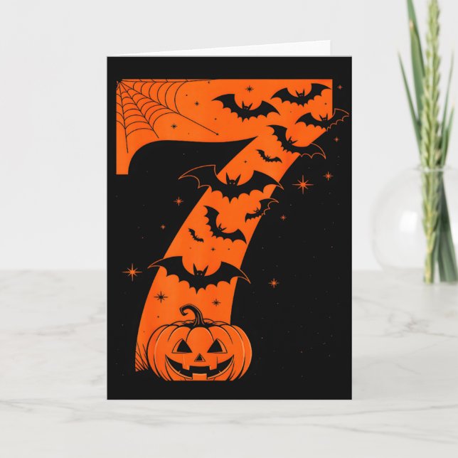 Fun Six Seven 6 7 Meme Design Couples Halloween  Card (Front)