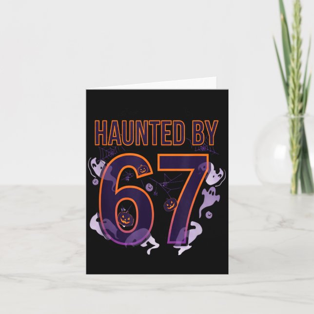 Fun Six Seven 6 7 Meme Design Couples Halloween  Card (Front)