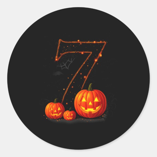 Fun Six Seven 6 7 Meme Design Couples Halloween  Classic Round Sticker (Front)