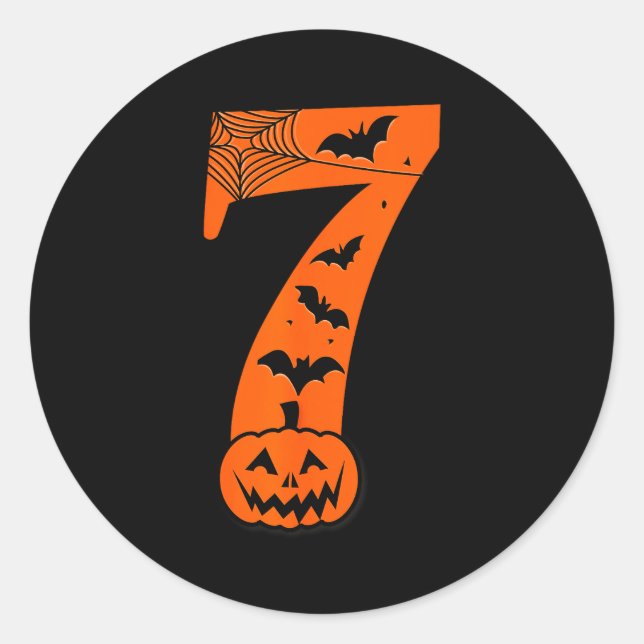 Fun Six Seven 6 7 Meme Design Couples Halloween  Classic Round Sticker (Front)