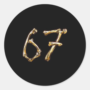 Fun Six Seven 6 7 Meme Design Couples Halloween  Classic Round Sticker