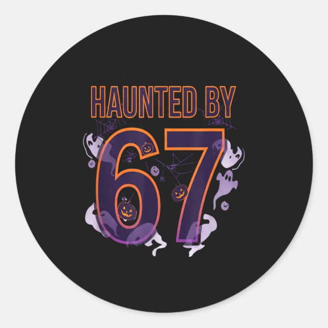 Fun Six Seven 6 7 Meme Design Couples Halloween  Classic Round Sticker (Front)