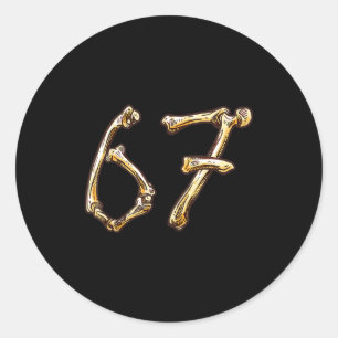 Fun Six Seven 6 7 Meme Design Couples Halloween Classic Round Sticker