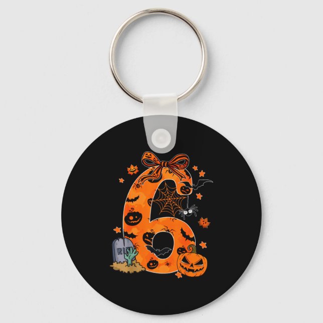 Fun Six Seven 6 7 Meme Design Couples Halloween  Key Ring (Front)