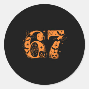 Fun Six Seven 6 7 Meme Design Couples Halloween Lo Classic Round Sticker