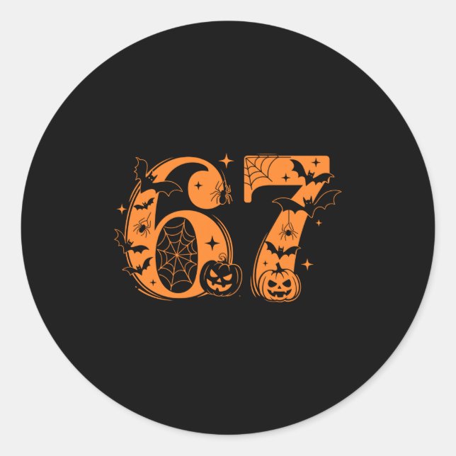 Fun Six Seven 6 7 Meme Design Couples Halloween Lo Classic Round Sticker (Front)