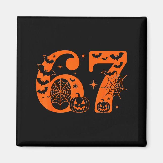 Fun Six Seven 6 7 Meme Design Couples Halloween  Magnet (Front)