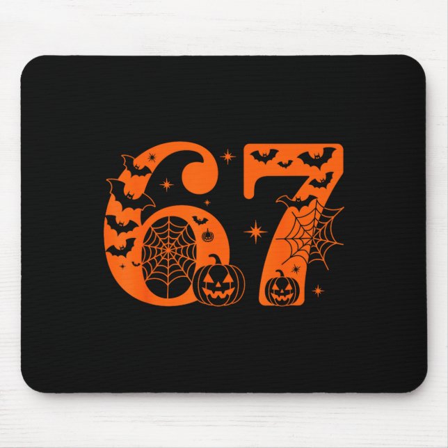 Fun Six Seven 6 7 Meme Design Couples Halloween  Mouse Mat (Front)