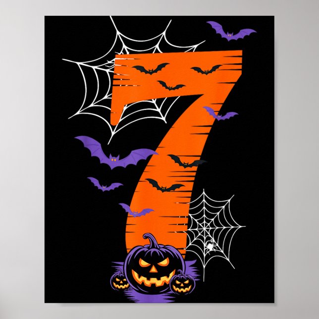 Fun Six Seven 6 7 Meme Design Couples Halloween  Poster (Front)