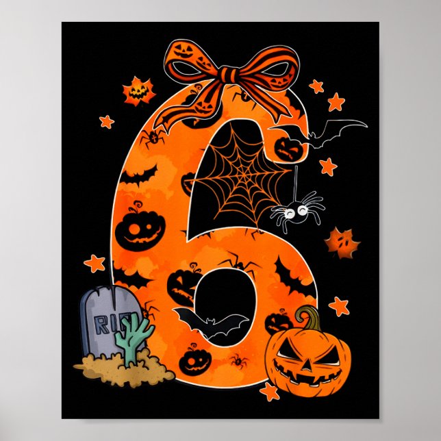 Fun Six Seven 6 7 Meme Design Couples Halloween  Poster (Front)