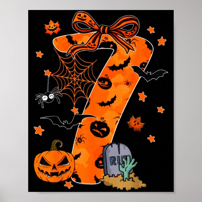 Fun Six Seven 6 7 Meme Design Couples Halloween  Poster (Front)