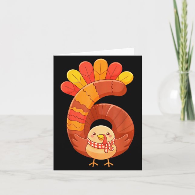Fun Six Seven 6 7 Meme Design Couples Thanksgiving Card (Front)