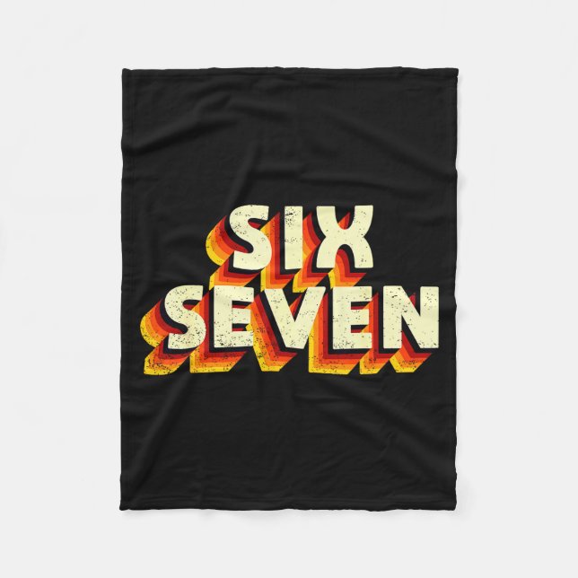 Fun Six Seven 6 7 Meme Design  Fleece Blanket (Front)
