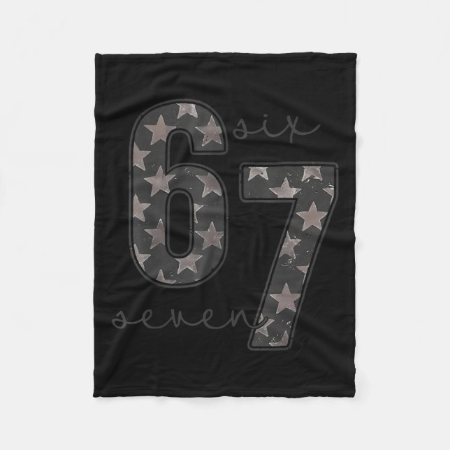 Fun Six Seven 6 7 Meme Design  Fleece Blanket (Front)