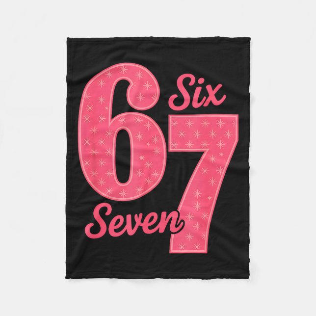 Fun Six Seven 6 7 Meme Design  Fleece Blanket (Front)