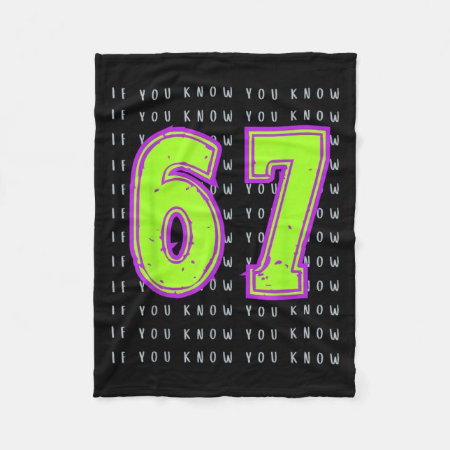 Fun Six Seven 6 7 Meme Design  Fleece Blanket (Front)