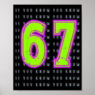 Fun Six Seven 6 7 Meme Design Poster