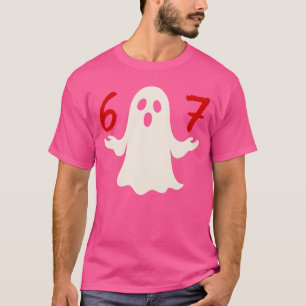 Fun Six Seven Meme 6 7 Halloween Ghost Costume T-Shirt