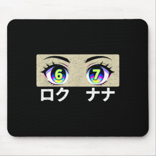 Fun Six Seven Meme 6 And 7 In Japanese Anime Eyes Mouse Mat