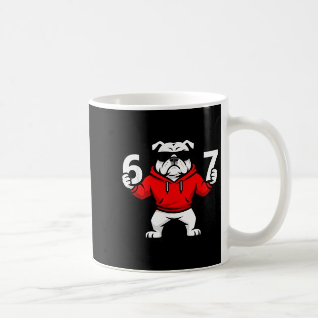 Fun Six Seven Meme Bulldogs Number 6 And 7  Coffee Mug (Right)