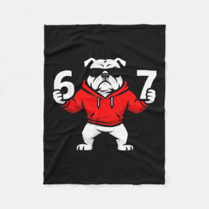 Fun Six Seven Meme Bulldogs Number 6 And 7  Fleece Blanket