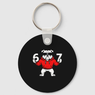 Fun Six Seven Meme Bulldogs Number 6 And 7  Key Ring