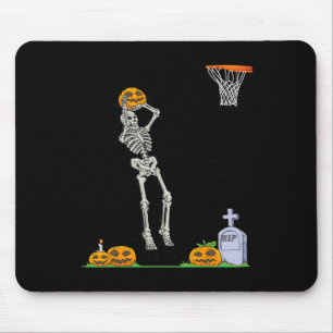 Fun Skeleton Bysketbyll Halloween Pumpkin  Mouse Mat