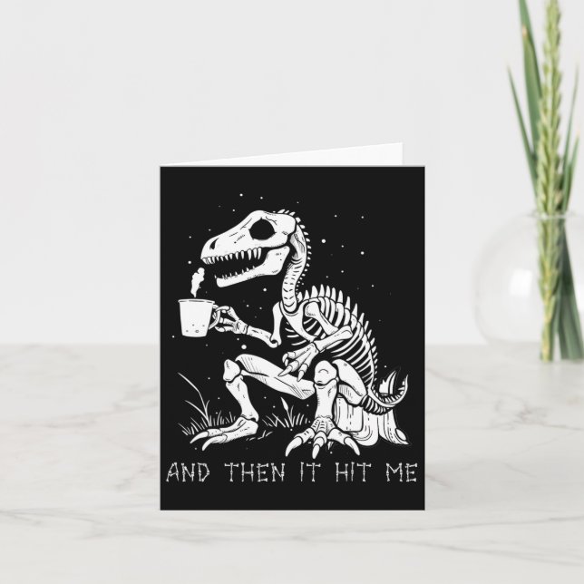 Fun Skeleton Dinosaur Costume Goth Men Women Hallo Card (Front)