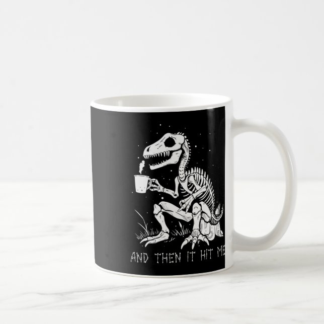 Fun Skeleton Dinosaur Costume Goth Men Women Hallo Coffee Mug (Right)