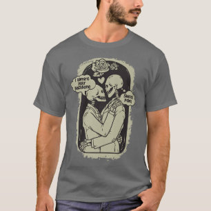 Fun Skeleton Embrace  Mutual Admiration Design  T-Shirt