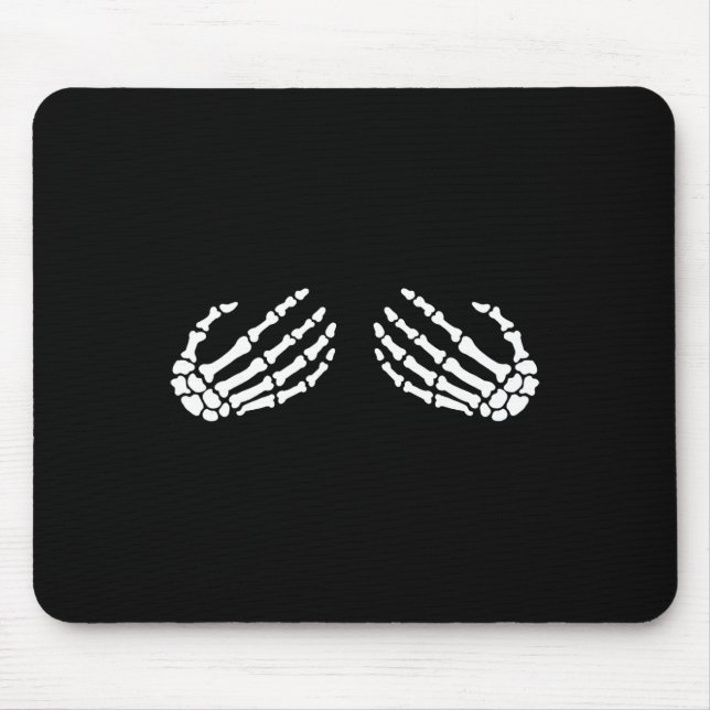 Fun Skeleton Hands Halloween GIRLS Skeleton Bra  Mouse Mat (Front)