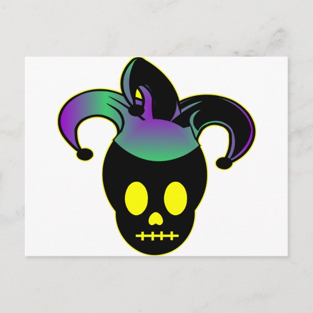 Fun Skull Jester Tattoo Postcard (Front)