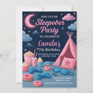 Fun Sleepover Party Invitation for Girls