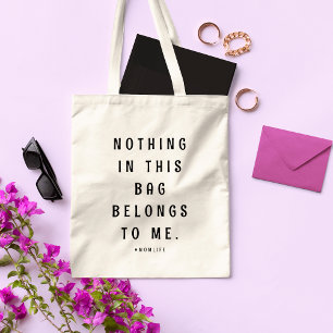 Fun Slogan Modern Minimalist Motherhood   Mum Life Tote Bag