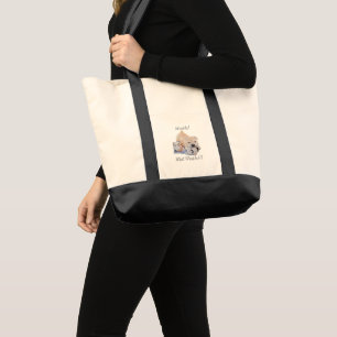 fun slogan with cute puppy shar pei dog tote bag