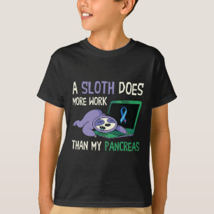 Fun Sloth Pancreas Diabetes Awareness Insulin Diab T-Shirt
