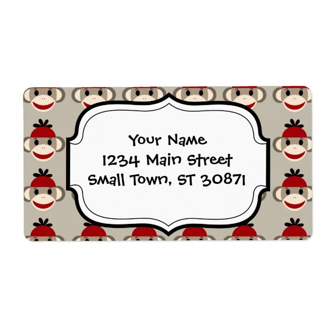 Fun Smiling Red Sock Monkey Happy Patterns (Front)