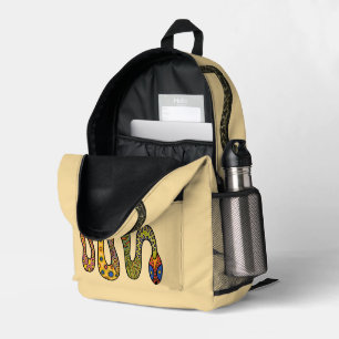 Fun Snake Chameleon Personalized Kids  Printed Backpack