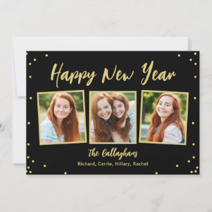 Fun Snapshots Editable Colour New Year Photo Card