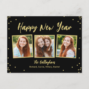 Fun Snapshots Editable Colour New Year Postcard