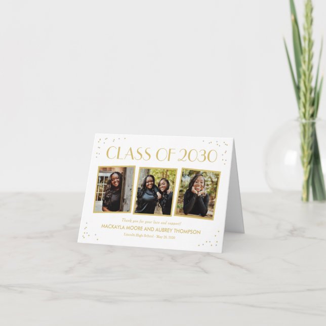 Fun Snapshots Graduation Photo Thank You Card (Front)