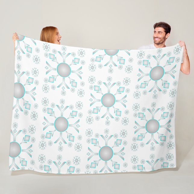 Fun Snowflakes Design Fleece Blanket (In Situ)