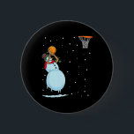Fun Snowman Bysketbyll Christmas  6 Cm Round Badge<br><div class="desc">Fun Snowman Bysketbyll Christmas</div>